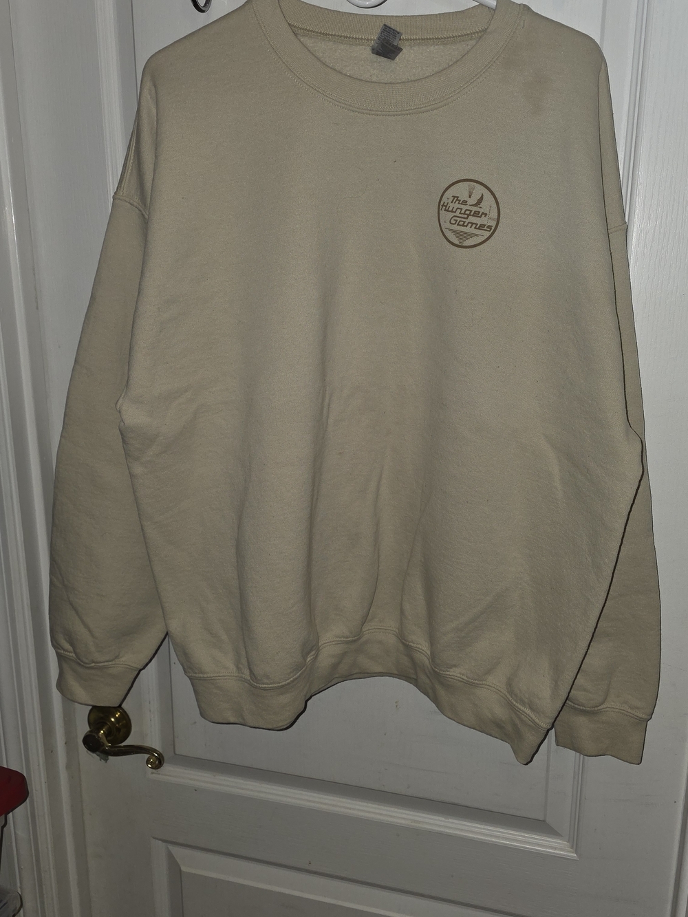 Men's THE HUNGER GAMES Cream Crewneck Sweatshirt